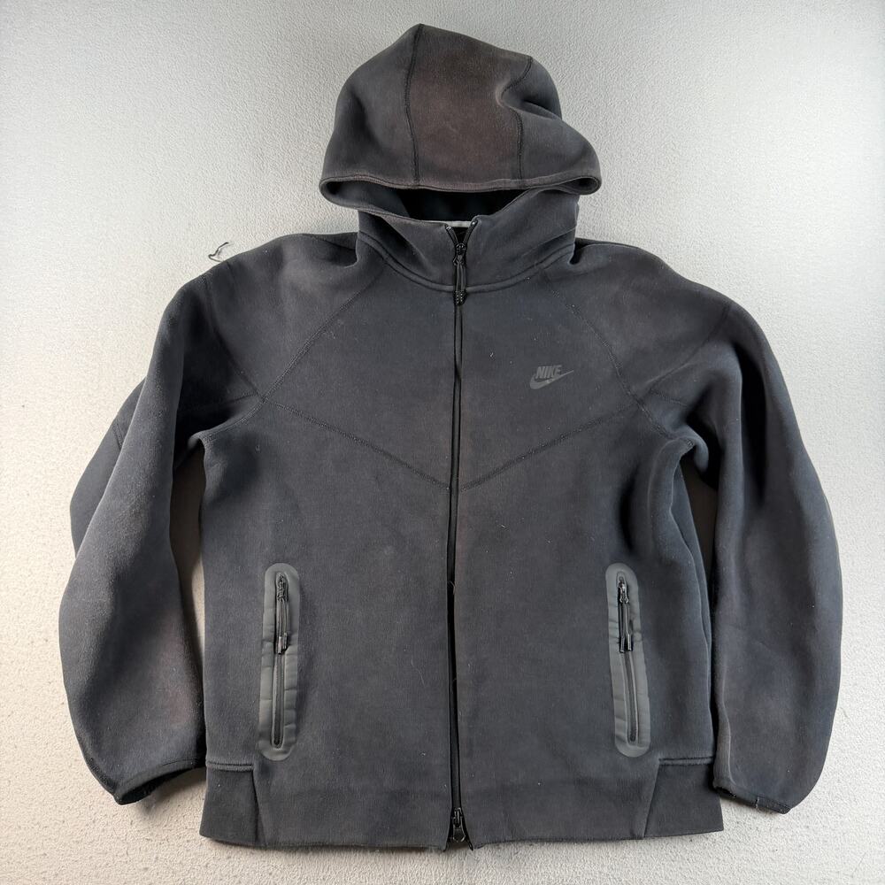Nike Tech Fleece Full Zip Hoodie Jacket Black Men's Large Zipper Pockets